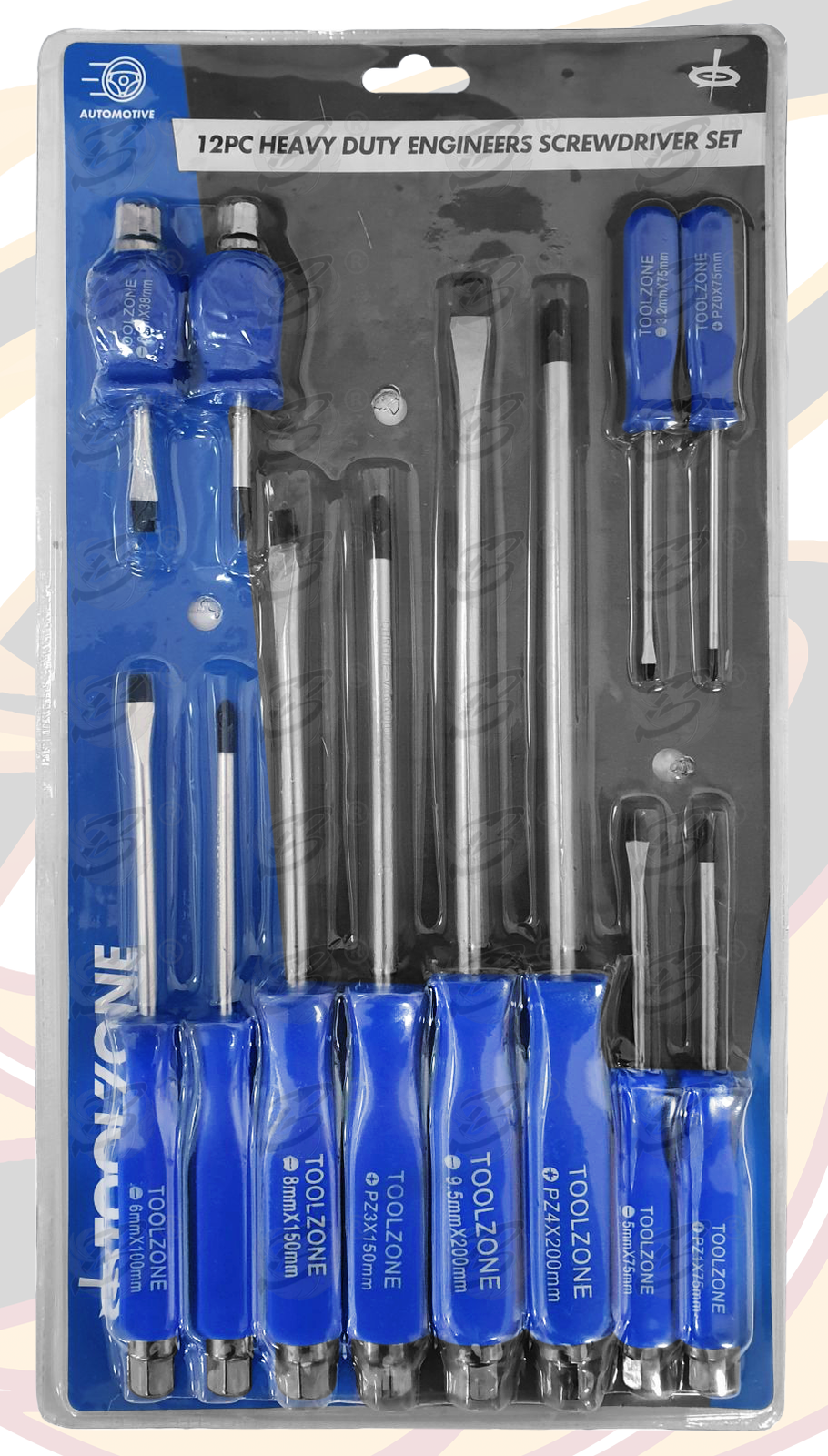 Screwdriver Set Pozidrive Slotted Go Through HEAVY DUTY