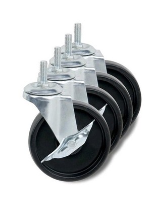Caster Wheels 3 Inch Set of 4 Heavy Duty Threaded Stem Casters 3/8'' x 1-1/2''...