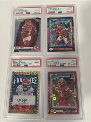 4 Card Lot - Xavier Worthy - Rookie Cards - Psa Graded - Auto