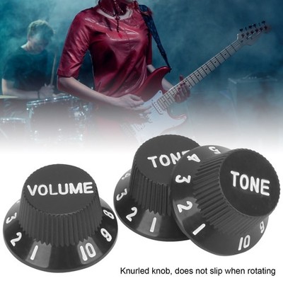 3Pcs Guitar Control Knobs Volume Tone Adjustment Plastic Rotating Buttons Re