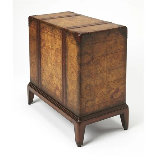 Butler Specialty Company Vasco Old World Map Side Table - Brown - Picture 3 of 5