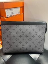Louis Vuitton Pochette Voyage MM Monogram Eclipse Canvas Zip SHW