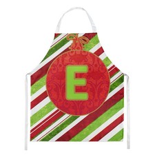 Caroline's Treasures CJ1039-EAPRON Christmas Letter E Apron, Large, Multicolor