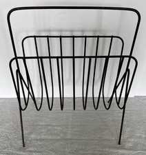 Vintage Metal Magazine Record Stand Holder MCM 15 Long x 9 Deep x 19 Tall
