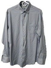 Peter Millar Button Up Shirt Men's Medium Plaid Long Sleeves Summer Comfort