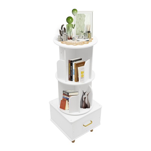 White 3 Tiers Bookshelf Display Rack Bookcase Storage Organizer(15.75*15.12In) - Picture 11 of 23