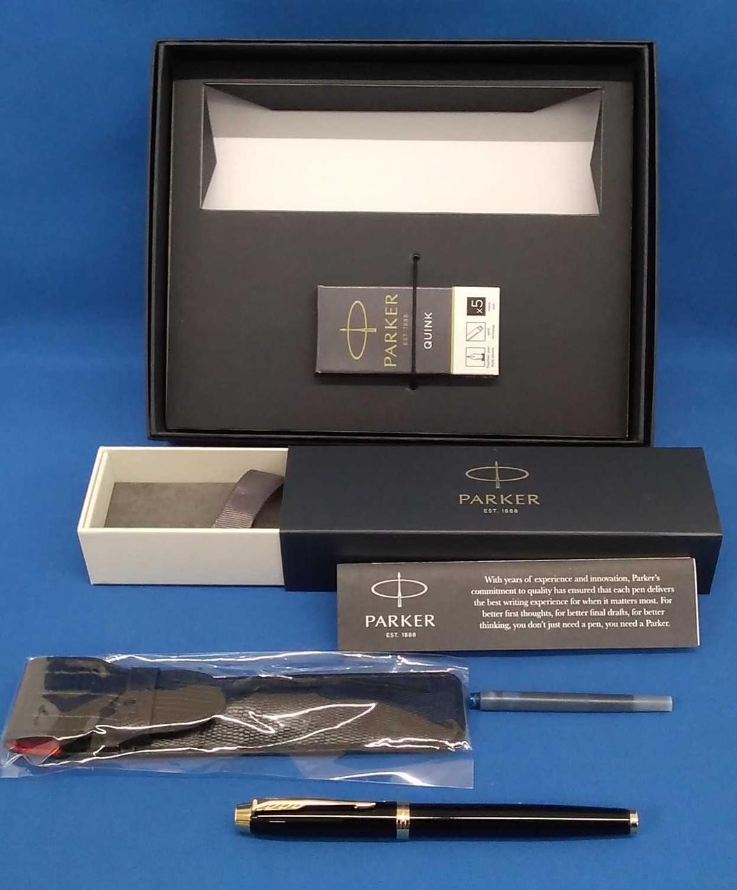 Parker Fountain Pen Set with Accessories Owner Name Engraved Japan Vintage