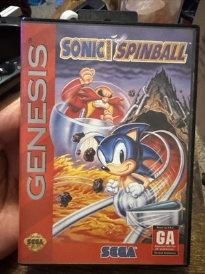 Sonic Spinball (Sega Genesis, 1993) Authentic Complete w/Manual FREE SHIPPING!!