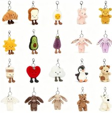 Jellycat Amuseable Bag Charm Keychain Doll Birthday Party Gift Tags + Dust Bag
