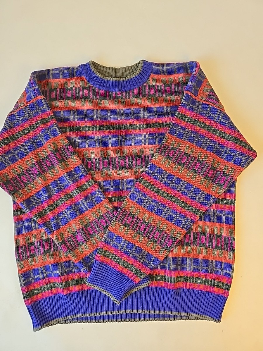 Vintage Rare CHRISTIAN DIOR MONSIEUR Colorful Knit Sweater