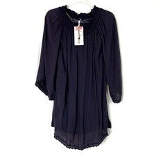 Mittoshop Navy Rayon Mini Dress Bohemian NWT Womens Medium
