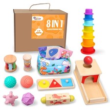 Montessori Toys for Babies 6-12 Months,1 Year Old,8 in 1 Baby Sensory Toy for...