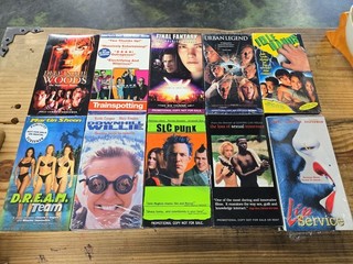 Lot Of 10 Vhs Screener Promo Tapes Idle Hands Final Fantasy