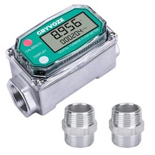 3/4 Inch Digital Turbine Water Fuel Flow Meter with 3/4 Inch NPT Male, 0.8-13.2