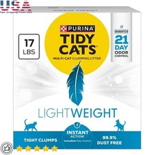 Lightweight Multi-Cat Clumping Cat Litter Dust Free 21-Day Odor Control New