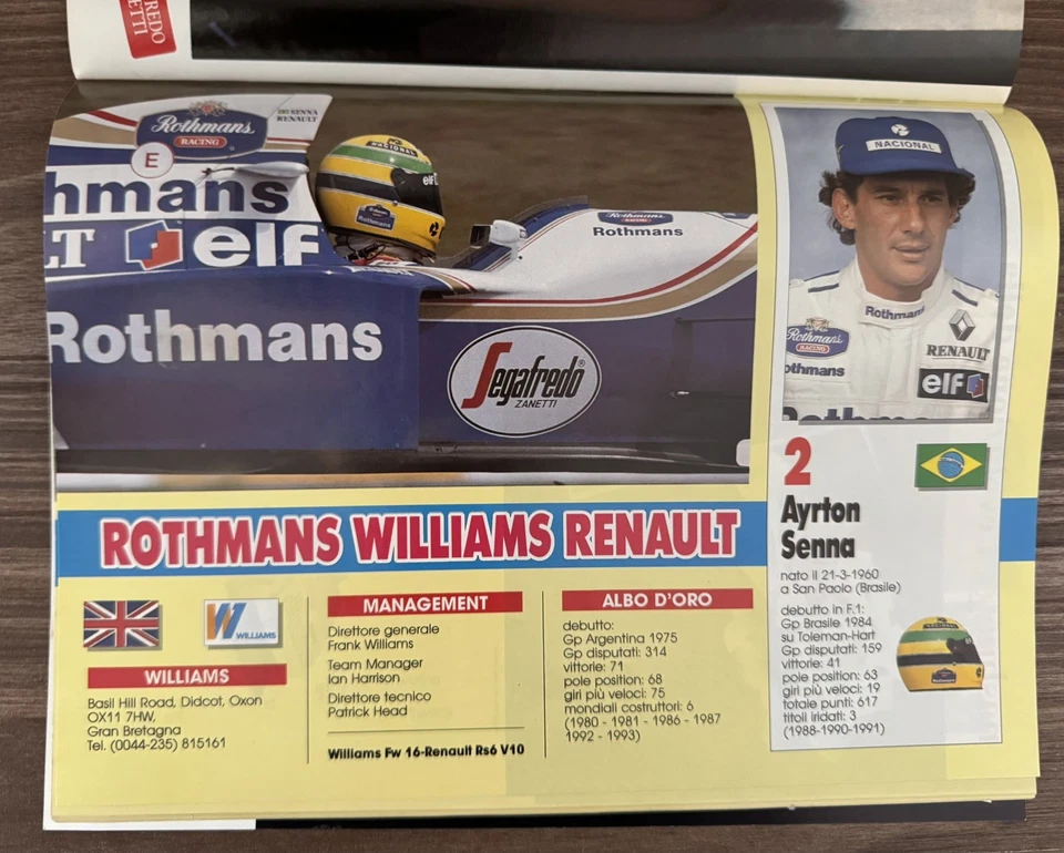 1994 San Marino Grand Prix - Imola- F1 Programme FIA Formula 1 Genuine - Rare - Image 4 of 4