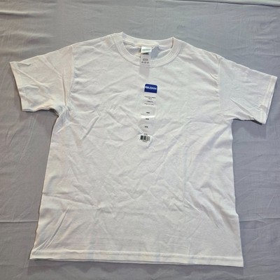 Gildan Heavy Cotton G5000B Youth M Medium White Blank Short Sleeve T-Shirt NWT