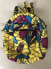 African Print Small Quilted Size Backpack Book Bag Handmade