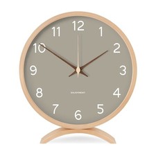 Reloj de mesa gris de 8 pulgadas silencioso reloj de madera reloj de escritorio