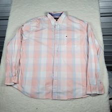 Crown  Ivy Mens XXL Classic Fit Pink Blue Gingham Button Down Shirt Long Sleeve