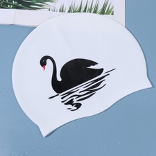  Silicone Swim Hat Waterproof Swimming Cap Swans Accessories for Women