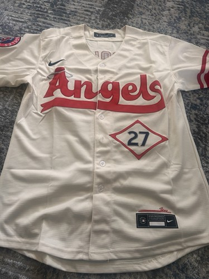#ad Mike Trout Adult Angels City Connect Jersey Size Large $50.00