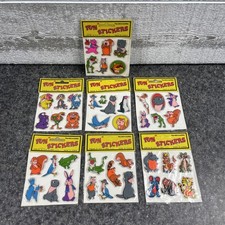 VINTAGE 1984 LAURIE IMPORT 3-D FUN STICKERS  FUNNY ANIMALS  PUFFY 7 Packs 