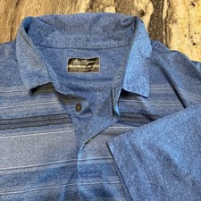 Ben Hogan Performance Short Sleeve Xl Golf Shirt, Blue, And Gray Stripes