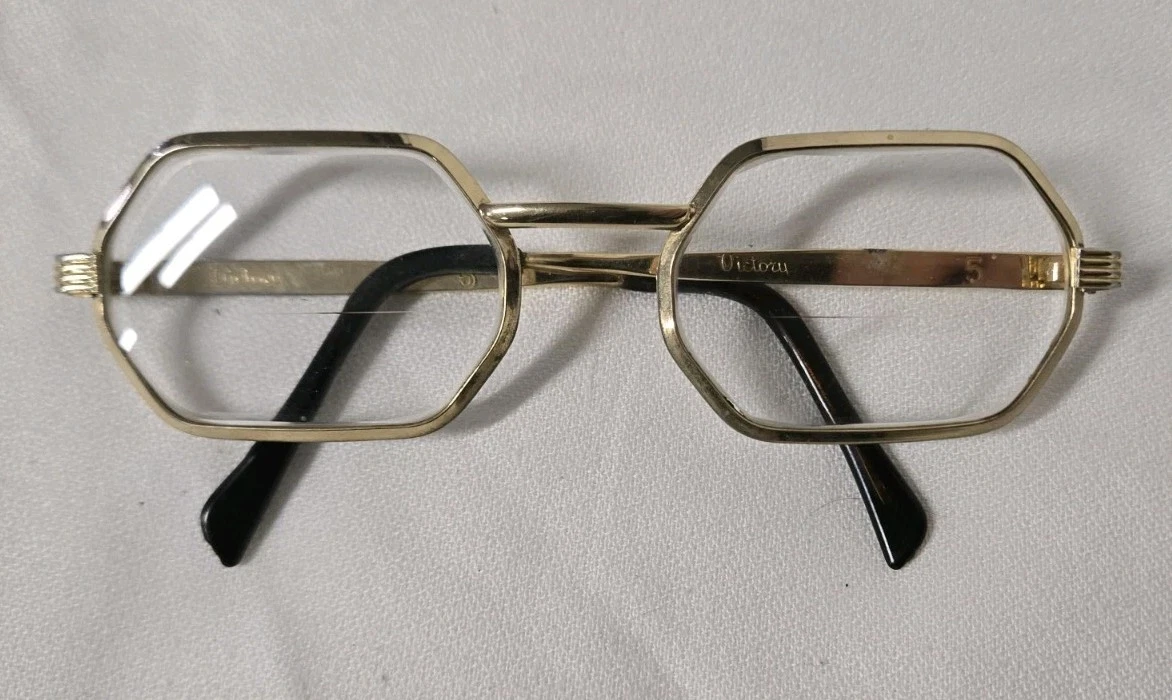 Antique Early 19th Century Octagonal Eyeglasses‎ Metal Frame Museum Gold Tone Octagon Eyeglasses In Vintage Eyeglasses for sale | eBay main image 2