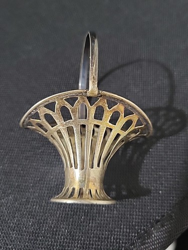 Antique 925 Sterling Silver 17 Miniature Fruit Basket 12 Grams - Picture 16 of 24