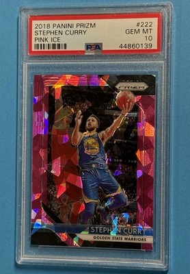 2018-19 Panini Prizm Pink Ice #222 Stephen Curry PSA 10 GEM MINT