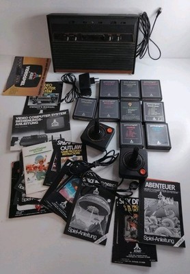 Atari 2600 Konsole Set + 2 Controller + 9 Spiele 