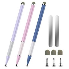 Bopomofo Stylus Pen for Touchscreen,3 PCS 2-in-1 Magnetic Pink/Purple/Blue