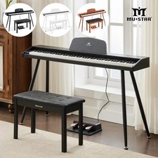 ♬Mustar Semi Weighted Full 88 Key Digital Piano Portable Keyboard Stand Stool 