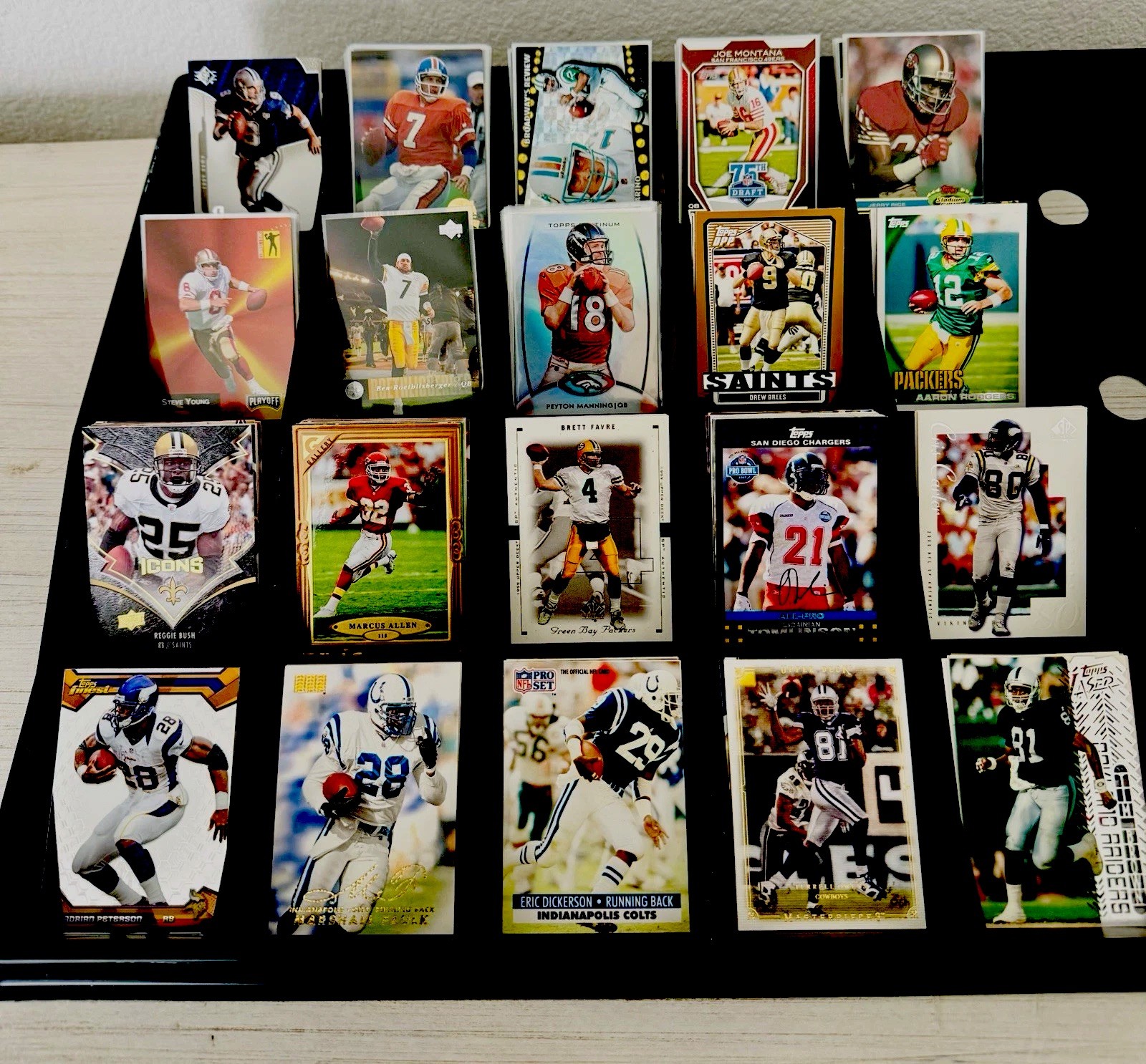 NFL football Lot HoF Stars 175+ Cards Rice Montana Elway Marino Young Manning +
