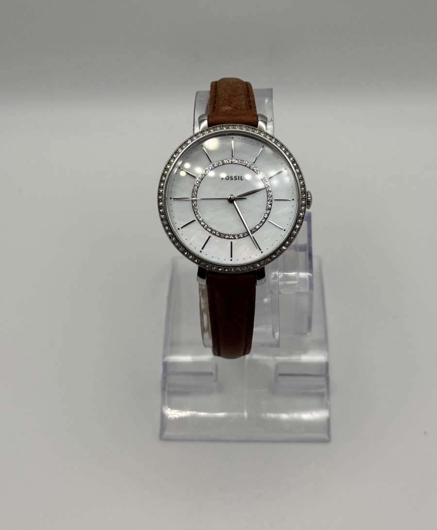 FOSSIL Jocelyn 36mm Crystal Bezel Stainless Steel Watch ES4454 with New Battery