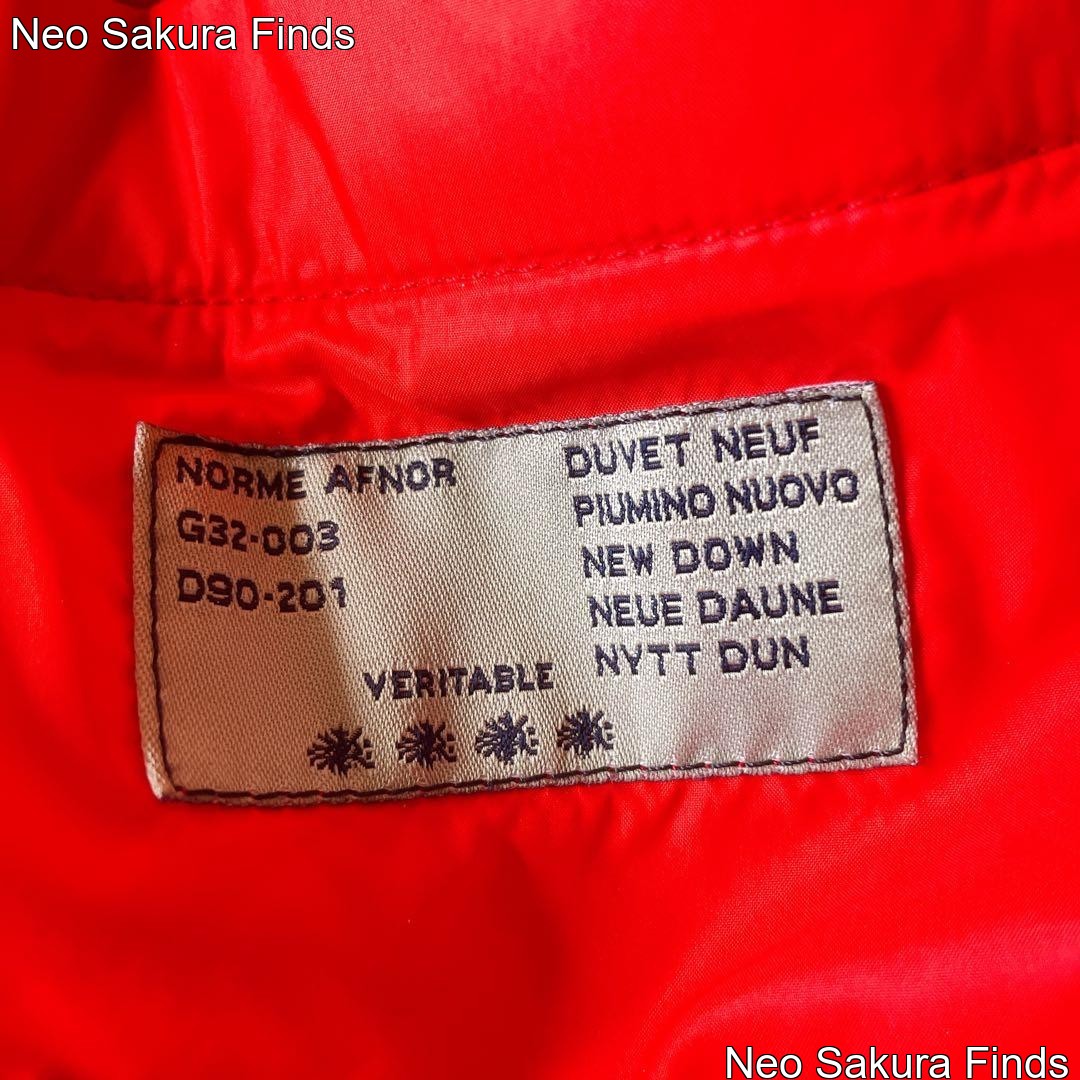 MONCLER Patch Down Jacket Blouson Coat Red Vintag… - image 8