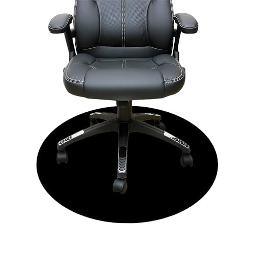 Custom Office Round Chair Mat, Personalized with Photo Text Logo 36"x36" Black - Picture 1 of 5