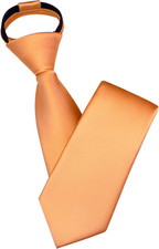 3.15"  8cm  Mens Solid Satin Tie Pre-tied Adjustable Zipper Necktie for Business