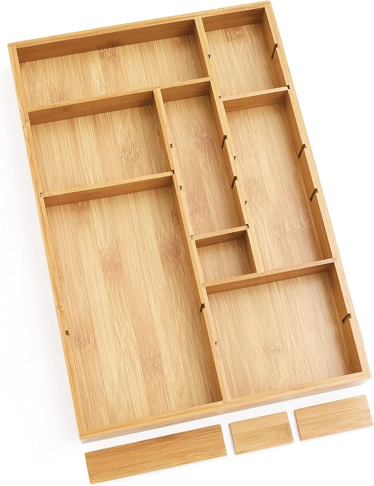 Organizador de cajones ajustable de madera de bambú Lipper International 8397  Foto 4 de 4