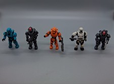 Halo Mega Bloks Construx Lot of 5 Super Articulated Figures 5 Weapons