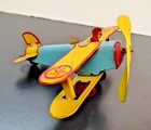 1930's Vintage Tin Louis Marx & Co. Wind-up Biplane Plane New York