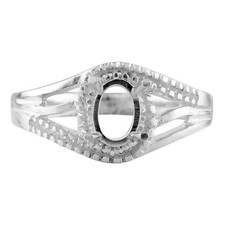 Semi Mount Ring Solitaire Oval 5X7MM Women Engagement Ring 925 Sterling Silver