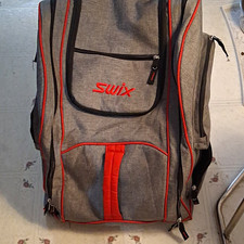 Swix Ski Boot Bag Zip Backpack w/ Carry Handle Shoulder Strap Gray/Red