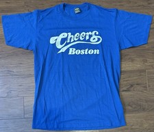Vintage 80s Cheers Boston Men’s T Shirt XL Blue Single Stitch USA Made Jerzees