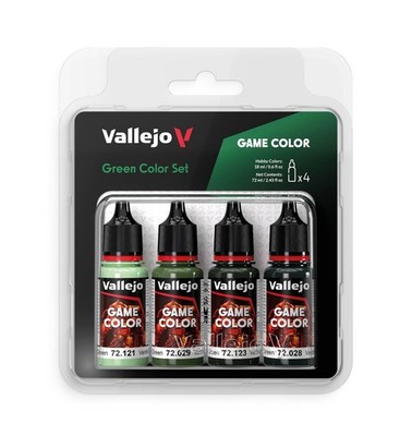 4 PCS Game Color Green Set 18ml/0.60 fl.oz Bottles Models Miniatures Paint
