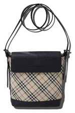 Burberry Nova Check Crossbody Shoulder Bag Beige Black 2284 Authentic Women