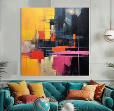 Abstrakt  Acrylgemälde Modern Leinwandbild Original Handgemalt  Malerei ART