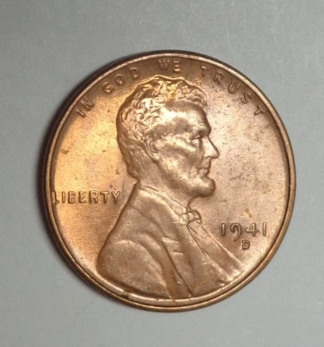 1941-D Lincoln Wheat Penny Cent Red BU Uncirculated From Original Roll