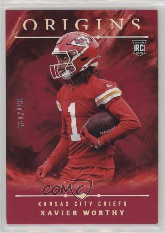 2024 Panini Origins Rookies Red /149 Xavier Worthy #150 Rookie RC